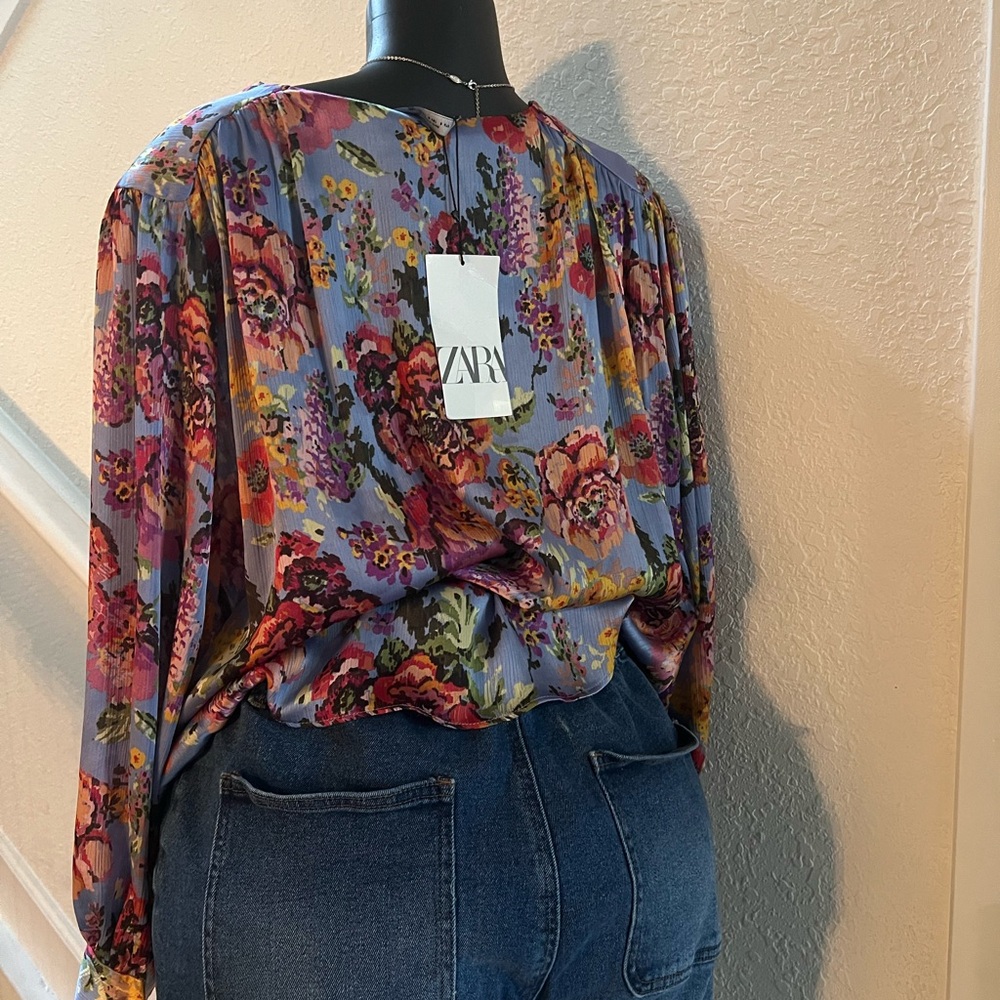 Zara Women's Floral Top - Multicolor S